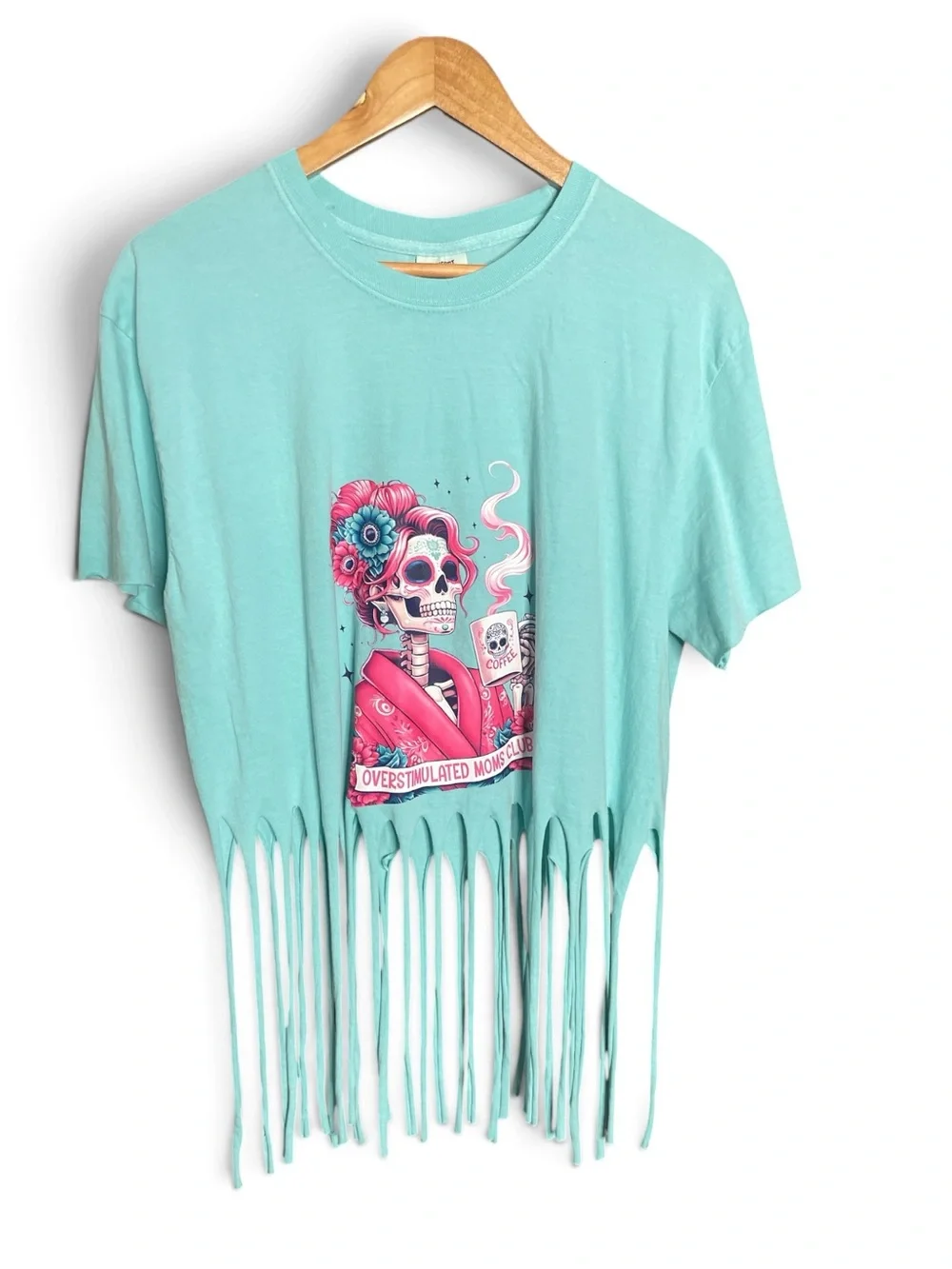 Customize Fringe Graphic Tee - Overstimulated Moms Club patch Ptp 20